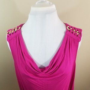 Dana Buchman Tank Top magenta gold chain XL